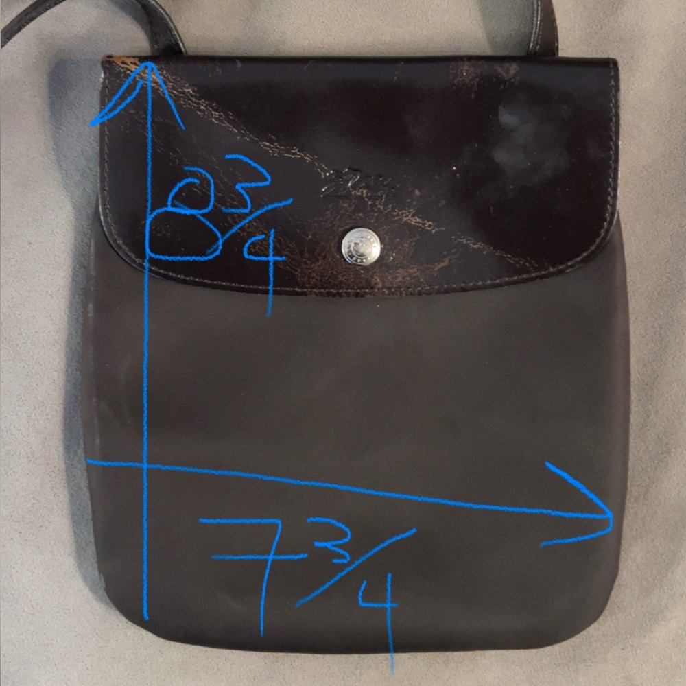 Longchamp Black Crossbody with Brown-Patina Flap - Picture 4 of 7